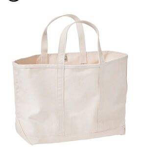 LL Bean Cream Canvas Tote Bag